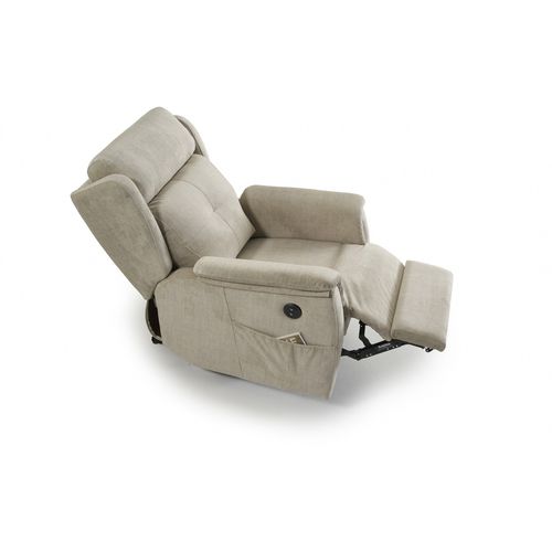 Contemporary relaxing armchair - Milan - Mopal Tapizados S.L. - fabric / pine / with footrest