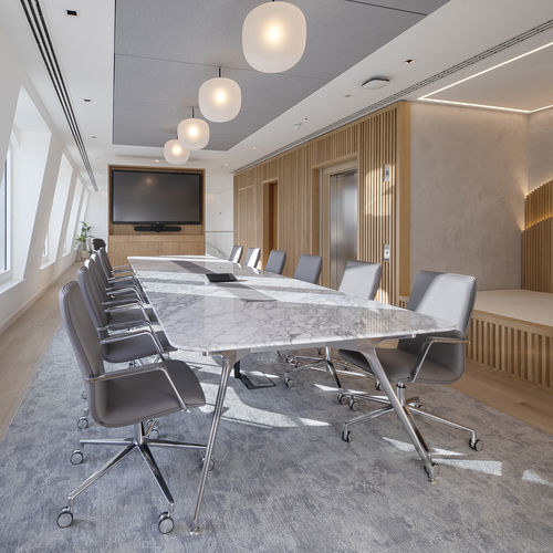 Contemporary conference chair - CYPHER - WILLIAM HANDS - indoor / fabric / leather