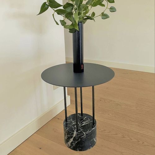 Contemporary side table - Bijoux Perle - Epsilon Composite - steel / marble base / with carbon base