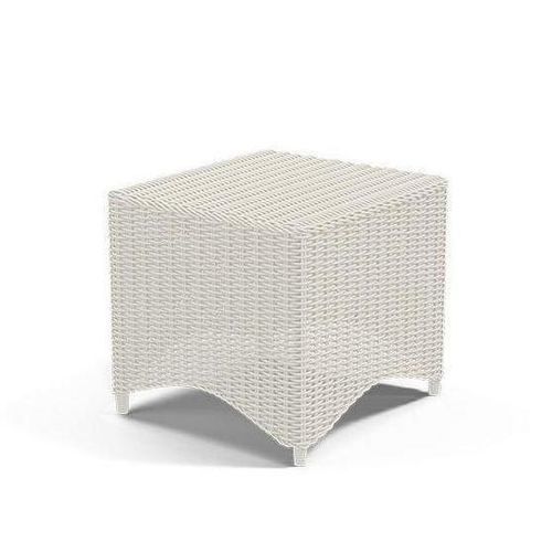 Minimalist design side table - BAOLI - G&G Italia Designer Furniture - thermo-lacquered aluminum / rope / tempered glass
