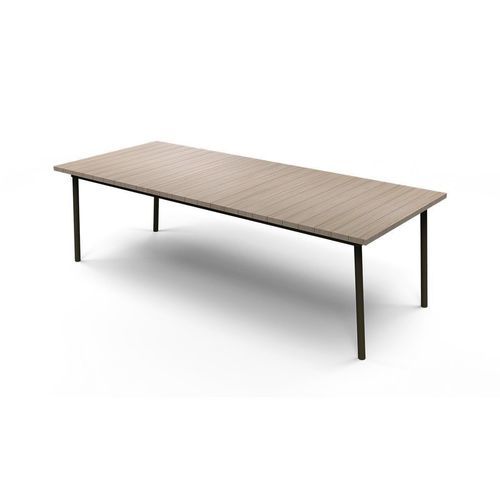 Modern dining table - SIENNA CANASTA - G&G Italia Designer Furniture - aluminum / teak / aluminum base