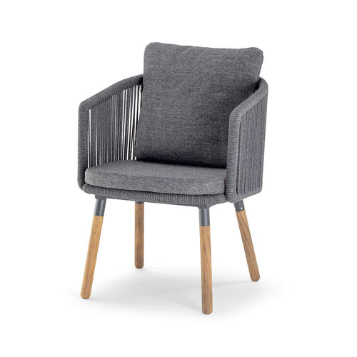 Contemporary chair - BAHAMAS ARMCHAIR - GRATTONI S.R.L. - outdoor / rope / acrylic fabric