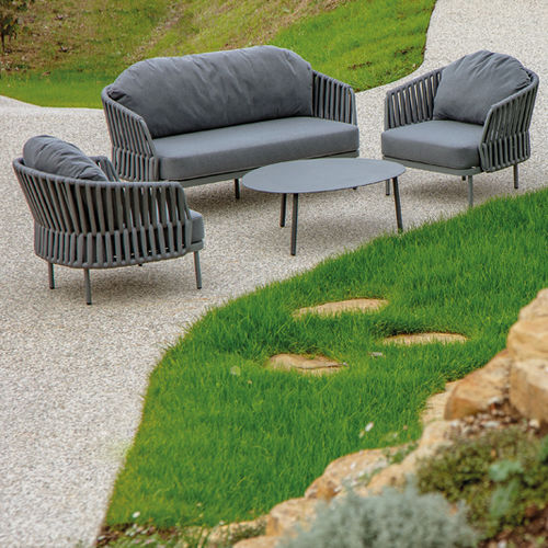 Contemporary lounge garden set - SOHO  - GRATTONI S.R.L. - polyester / aluminum / rubber