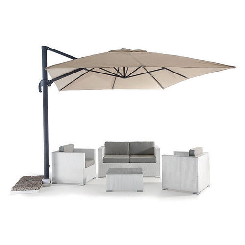 Square parasol - TRIESTE - GRATTONI S.R.L. - side post / fabric / aluminum
