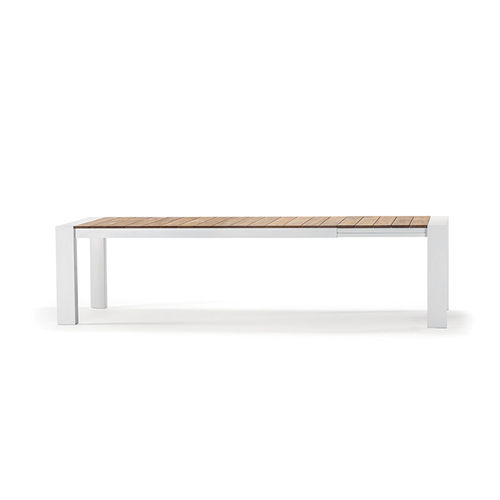 Contemporary table - TOP - GRATTONI S.R.L. - teak / aluminum base / rectangular