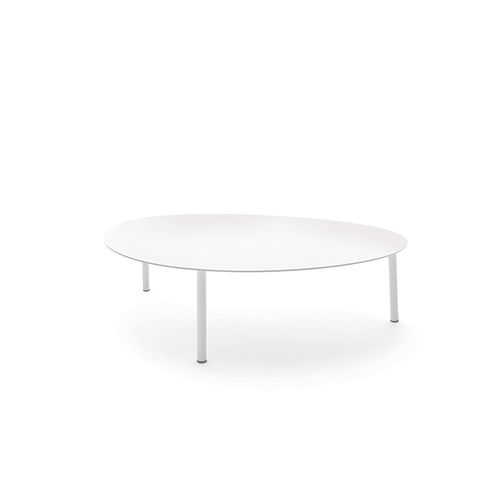Contemporary coffee table - ISLAND/BIG COFFEE TABLE - GRATTONI S.R.L. - aluminum / aluminum base / oval