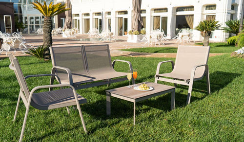 Contemporary lounge garden set - OPEN AIR - OMBRELLIFICIO R.T. MAGNANI S.R.L. - fabric / aluminum / home