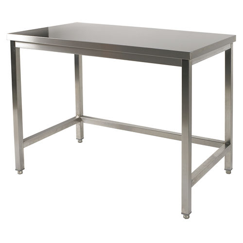 Contemporary table - 500 - BERTRAND MANUFACTURER S.A. - stainless steel / metal base / rectangular