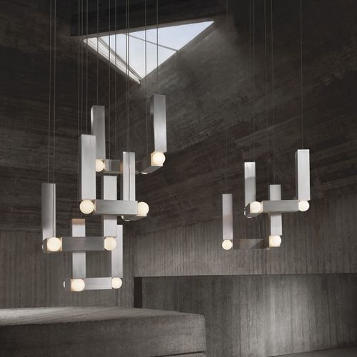Pendant lamp - VESPER QUATTRO - Lee Broom - aluminum / opalescent glass / contemporary