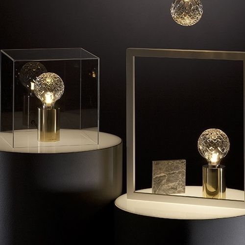 Pendant lamp - CRYSTAL BULB - Lee Broom - table / steel / brushed brass
