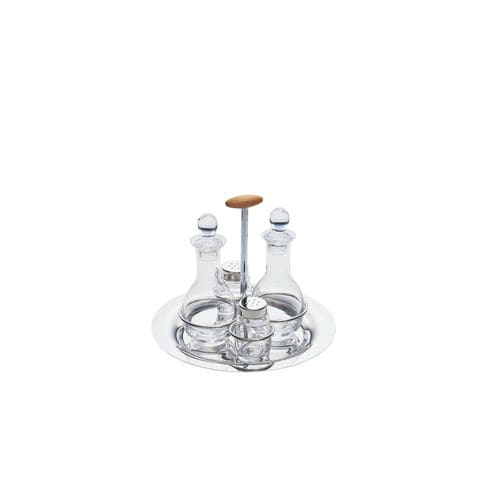 Glass salt and pepper shaker - Apollo : AP-10 - EME POSATERIE S.R.L. - stainless steel / wooden