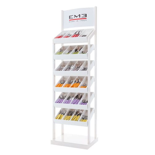Wooden display rack - 1002B - EME POSATERIE S.R.L. - painted metal / one-sided / 6-shelf