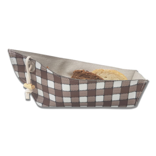 PVC bread basket - Damie chocolate Jean white - SONOLYS