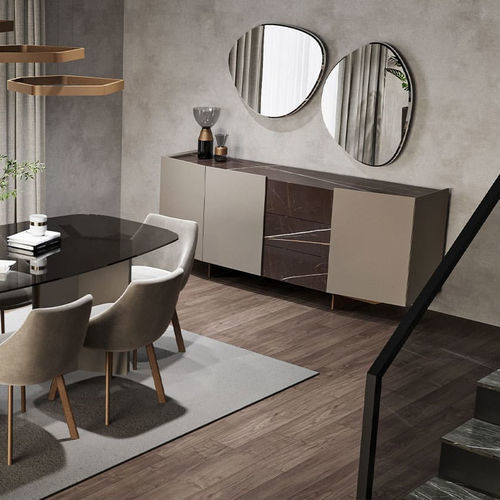 Contemporary sideboard - Ruby  - NDESIGN - wooden / marble / with drawers