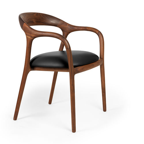 Contemporary chair - LEAF - Spalli - walnut / with armrests / home