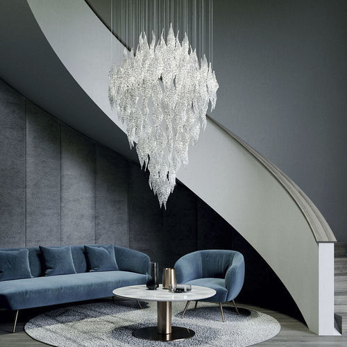 Contemporary chandelier - FROSTY LEAVES - Sans Souci s r.o. - crystal / 6 light / 5 light