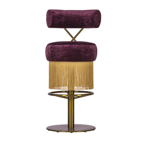 Art Deco bar chair - ReUnited HS - Satelliet Originals - indoor / velvet / steel