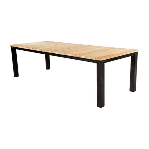Contemporary table - Fuera - Satelliet Originals - teak / aluminum base / rectangular