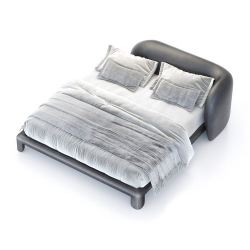 Double bed - QUARTAM  - Rivethel Guild srl - contemporary / upholstered / with upholstered headboard