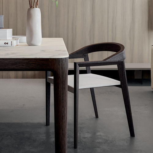Contemporary chair - WOODY - Kico srl - indoor / fabric / leather