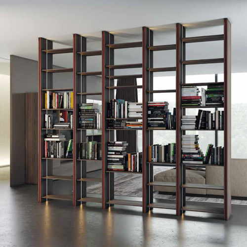 Modular bookcase - SOTTILE - Kico srl - floor-to-ceiling / contemporary / oak