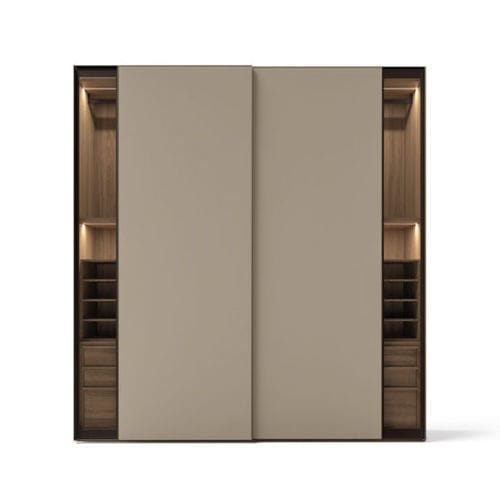 Modular wardrobe - BARCODE  - Kico srl - contemporary / glossy lacquered wood / wood veneer