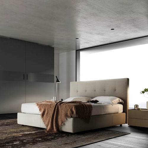 Double bed - D.O.T.S. - Kico srl - contemporary / upholstered / with tufted headboard