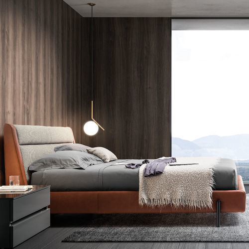 Double bed - RIGOLETTO - Kico srl - contemporary / upholstered / with upholstered headboard