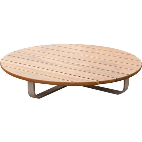 Contemporary coffee table - creta - IBTW In Between Outodoor Importaçãoe Exportação ltd - teak / aluminum base / round