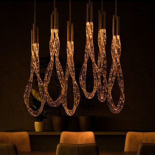 Pendant lamp - BUCLE - Opoggio Srl - brass / contemporary / corded