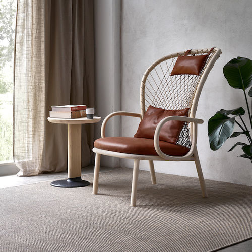 Contemporary armchair - GEMLA OPEN - Gemla Fabrikers AB - leather / ash / rope