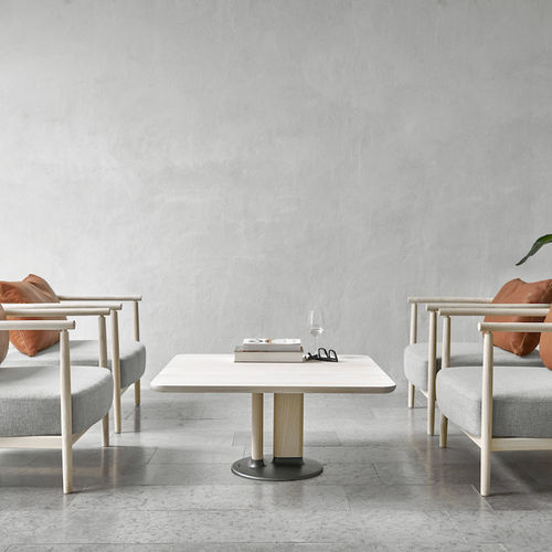 Contemporary coffee table - STAM  - Gemla Fabrikers AB - ash / cast iron base / ash base