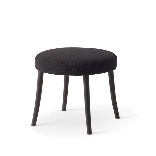 Traditional stool - KOBBE - Gemla Fabrikers AB - leather / fabric / beech base