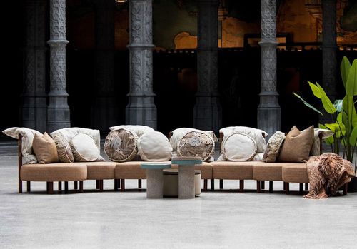Modular sofa - The Island  - Evolution 21 - Karine Bonjean bv - contemporary / fabric / with removable cushion