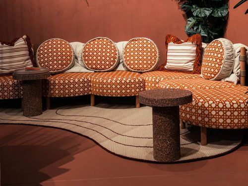 Contemporary rug - Evolution 21 - Karine Bonjean bv - tufted / outdoor / beige