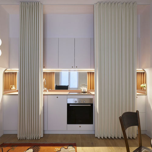 Folding partition - Multiple opening - Dooor srl - sliding / retractable / modular