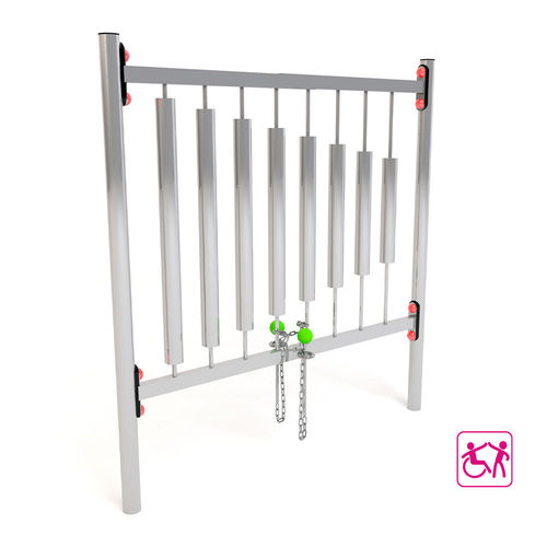 Musical play structure - XYLOPHONE   - mobipark - for playground / stainless steel / for disabled persons