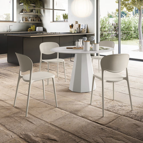 Contemporary chair - ABBY - Connubia - outdoor / polypropylene / polypropylene base