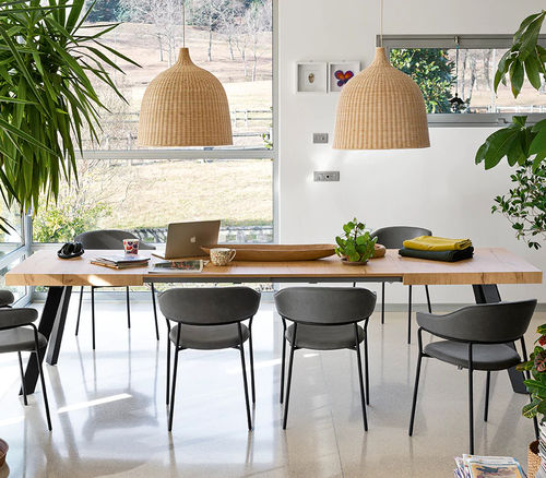Contemporary table - BOLD - Connubia - melamine / beech base / rectangular