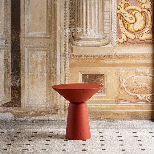 Contemporary side table - MURANO - CIMENTO - concrete / concrete base ...