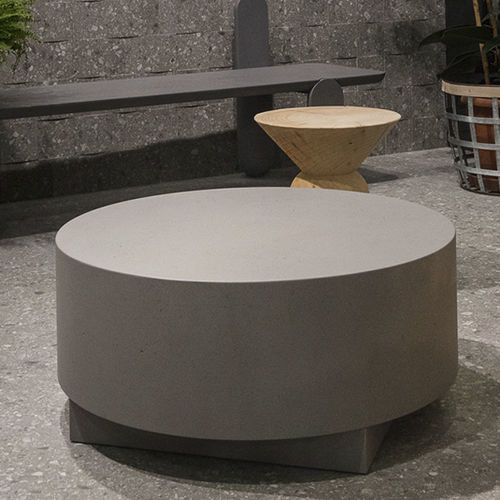 Contemporary coffee table - TRONCHETTO - CIMENTO - concrete / concrete base / round