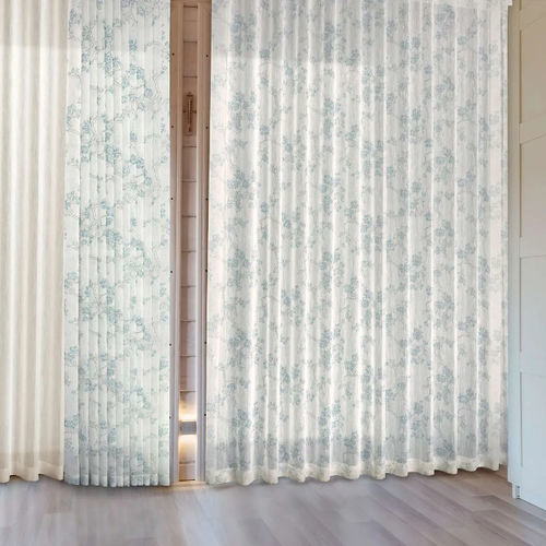 Floral pattern sheer curtain fabric - VALERIA - Ciesse Tendaggi srl - linen / polyester / washable