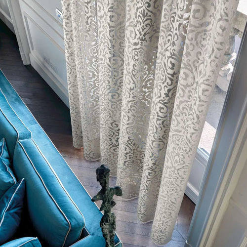 Damask pattern sheer curtain fabric - ELITE  - Ciesse Tendaggi srl - viscose / polyester / washable