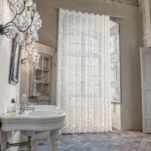 Patterned sheer curtain fabric - CONFIDENCE  - Ciesse Tendaggi srl - viscose / polyester / washable