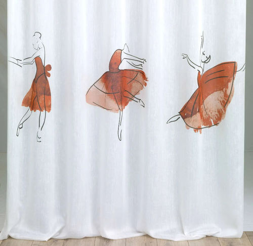 Children's pattern sheer curtain fabric - BALLET  - Ciesse Tendaggi srl - linen / polyester / washable