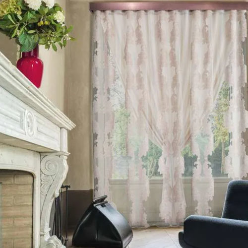 Floral pattern sheer curtain fabric - ESTEBAN - Ciesse Tendaggi srl - viscose / polyester / washable