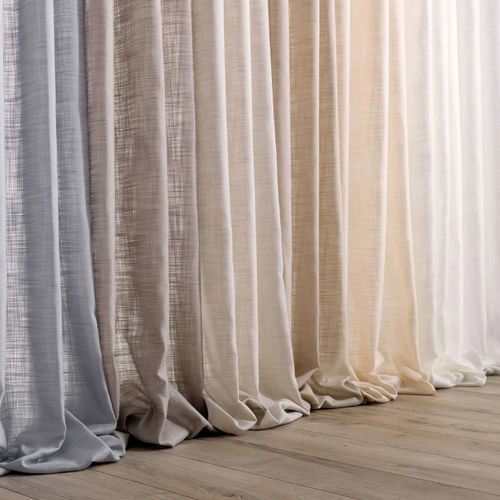 Plain sheer curtain fabric - GIZA - Ciesse Tendaggi srl - FR polyester / washable / fire-retardant