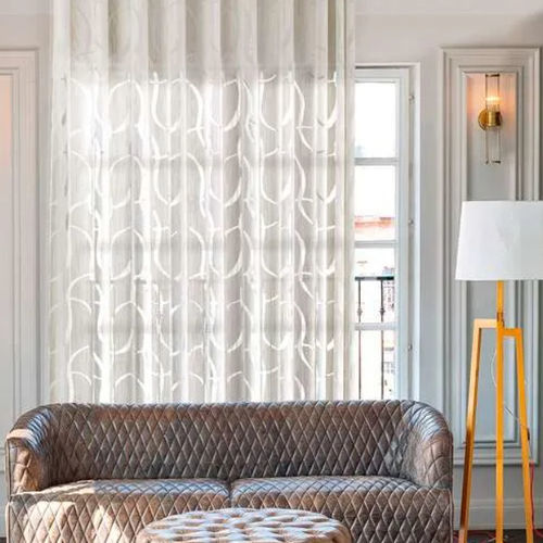 Patterned sheer curtain fabric - ARGENTARIO  - Ciesse Tendaggi srl - viscose / polyester / washable