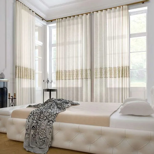 Patterned sheer curtain fabric - ISCHIA-JESOLO  - Ciesse Tendaggi srl - linen / viscose / polyester