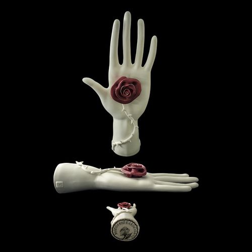 Porcelain sculpture - ROSE - ELICA STUDIO - handmade / free-standing / commercial